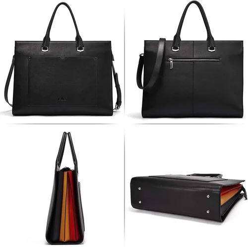 Miniatura 7 de CLUCI Maletín de cuero para mujer portátil de 15.6 pulgadas profesional de trabajo de negocios para mujer, bolso de hombro