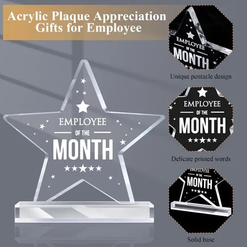 Miniatura 2 de Geetery 1 placa acrílica para el empleado del mes, regalo de agradecimiento para compañeros de trabajo, recuerdo de pisapapeles en el lugar