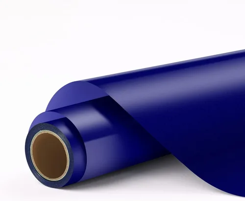 HTVRONT Vinilo permanente azul, rollo de vinilo adhesivo permanente azul de 12 pulgadas x 11 pies compatible con máquina de corte Cricut, Azul real