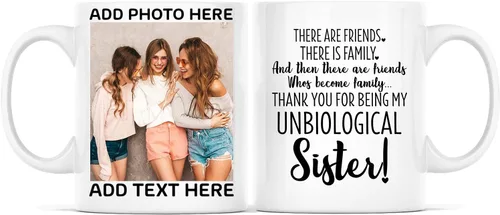 Miniatura 7 de Taza de café con texto en inglés "Because Of You I Laugh", regalo para mujeres, mejores amigas, mejores amigas, tazas personalizadas de amistad