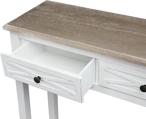 Miniatura 7 de ide·o Mesa consola blanca moderna con almacenamiento, mesa de entrada estrecha, 29.8 pies de largo x 10.8 pies de ancho x 31.8 pies de alto