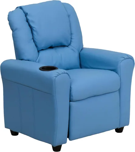 Miniatura 16 de Flash Furniture - Sillón reclinable contemporáneo para niños, color beige vinilo con base para vasos y reposacabezas