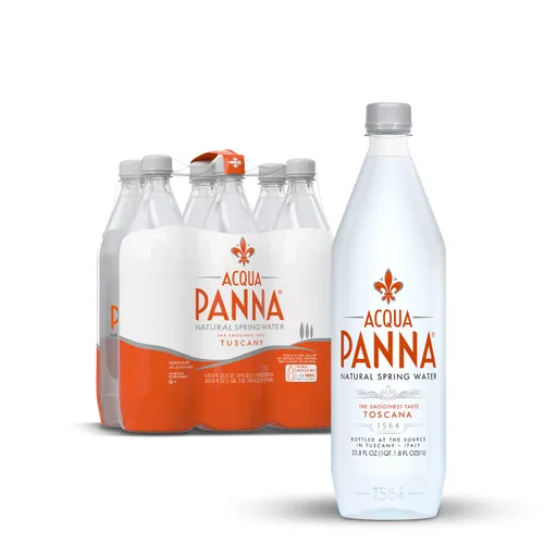 Acqua Panna Agua natural de manantial, 33.8 onzas líquidas, botellas de plástico, paquete de 6