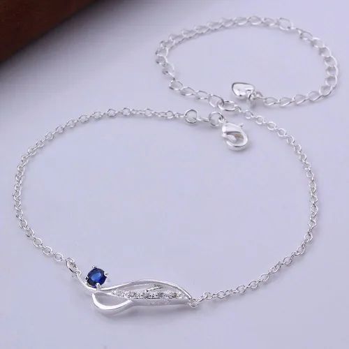 Miniatura 5 de Zhiwen Tobillera de plata 925 para mujer
