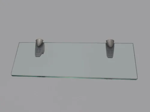 Miniatura 5 de XVL Estante de cristal de baño de 14 pulgadas, níquel cepillado GS3004A-G