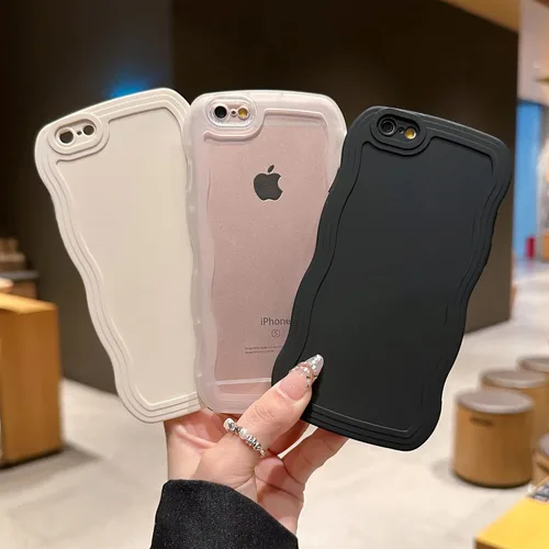 Miniatura 6 de SKYLMW Compatible con iPhone 6s Plus/6 Plus Case de 5.5", Linda Kawaii Marco Ondulado Rizado Forma de Marco Funda de Silicona Suave Resistente a