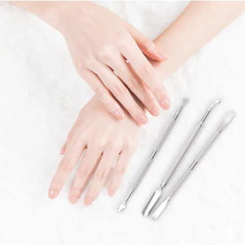 Miniatura 3 de opove CP-3 - Empujador de cutículas de acero inoxidable, triangular, removedor de esmalte de uñas, limpiador profundo de uñas, 3 piezas, herramienta