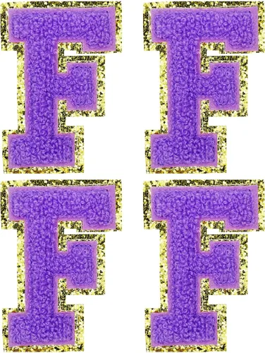 Miniatura 57 de Jongdari Letras termo-adhesivas de felpilla para ropa, parches de letras del alfabeto con brillantina para coser, con adhesivo planchado, 4 Blanco