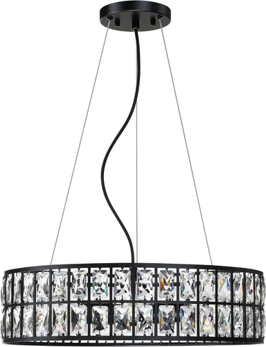 Miniatura 11 de Lámpara de techo de tambor de cristal cromada de 12 pulgadas, montaje semiempotrado, accesorio de granja para sala de estar, comedor, dormitorio
