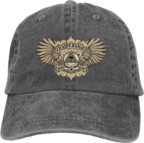 Miniatura 9 de Cowboy Hat Trendy Hats for Man and Women Djustable Four Season Outdoor Baseball Cap of Hell Skull with Angel Deep Heather