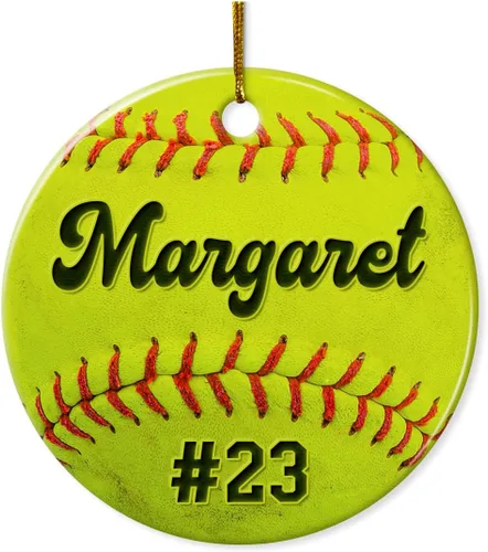 Miniatura 21 de SANDJEST Adorno de béisbol personalizado con nombre y número, adornos de cerámica 2024 para niños, entrenadores, fanáticos del béisbol, ideas