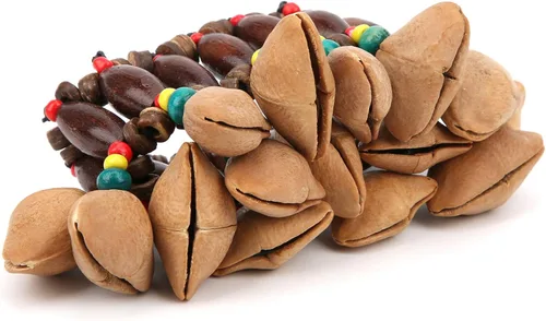 Miniatura 7 de RiToEasysports Pulsera de tambor africano, hecha a mano, con concha de nuez, percusión, pulsera tribal africana con sonido nítido para los amantes