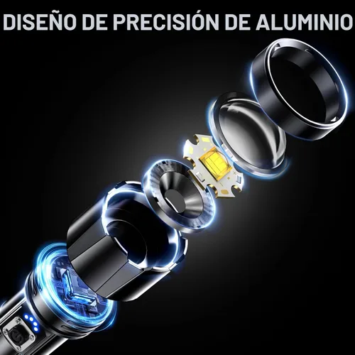 Miniatura 2 de AKNEAR Linterna recargable de alta luminosidad súper brillante (pantalla digital, 1 paquete)