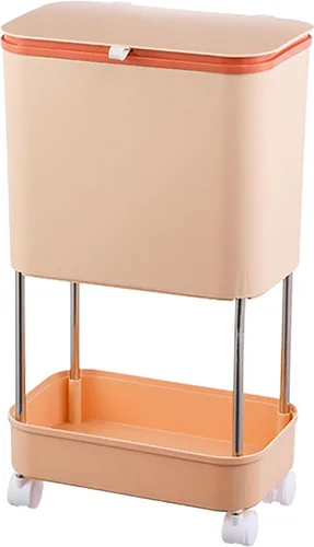 Papelera extraíble de compost para cocina, compostador, papelera extraíble para cocina del hogar, papelera multifuncional en capas, papelera Naranja