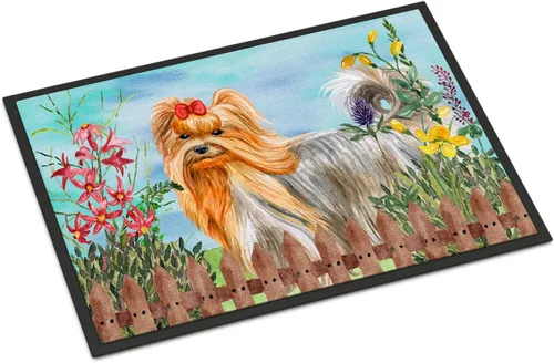 Miniatura 127 de Caroline's Treasures CK1311MAT Cavalier Spaniel Poinsettas - Felpudo de 18 x 27 pulgadas, tapete para puerta delantera, interior y exterior