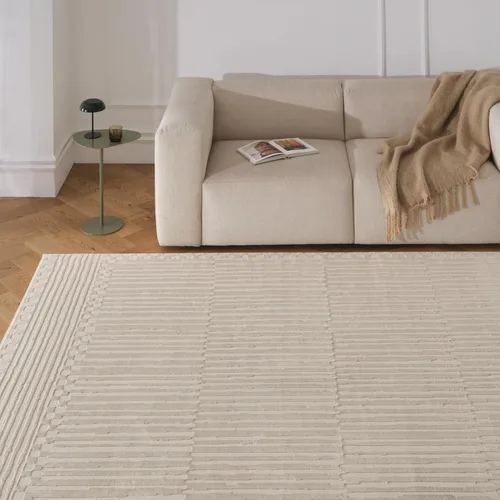 Miniatura 2 de Revival Rugs Soloba 3'11"x6'1" - Alfombra Lavable a Máquina para Cocina y Dormitorio - 100% Reciclada, Certificada Oeko-TEX, Pelo Mediano, Beige