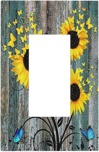 Miniatura 176 de Placa de cubierta de tomacorriente con diseño de mariposa, placas decorativas de pared, 1 gang, cubiertas de enchufes eléctricos, placa frontal Arte