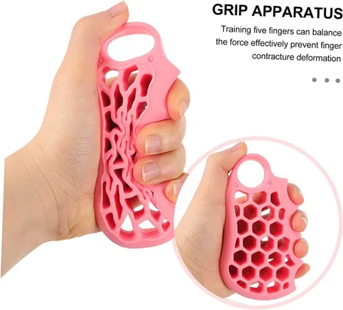 Miniatura 3 de Fortalecedor de agarre de mano, 1 ejercitador de agarre de antebrazo, diseño de panal de abeja, agarre de silicona para aliviar el estrés
