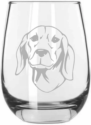 Miniatura 346 de Sakhalin Husky Dog - Copa de vino grabada personalizada de 15.25 onzas sin tallo