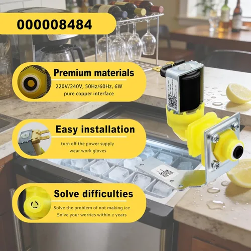 Miniatura 5 de 000008484 00009122 33129030 IH9122 Máquina de hielo Ensamblaje de válvula de entrada de agua (OEM) 220V/240V 50Hz/60Hz 6W para piezas de máquina