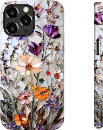 Miniatura 24 de bemal Funda para iPhone 12 Mini, estética, vintage, floreciente, peonía, concha, femenina, compatible con MagSafe, moderna, única, moderna, moderna