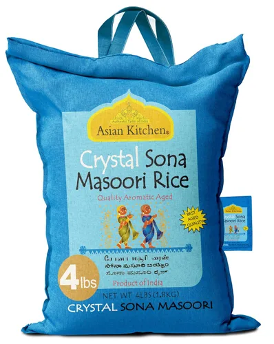 Miniatura 14 de Asian Kitchen Brown Sona Masoori - Arroz envejecido de 40 libras, 40 libras (40.0 lbs) de arroz de grano corto ~ Todo natural Apto para gluten