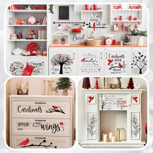 Miniatura 5 de BBTO 12 hojas de transferencia de Navidad para manualidades y muebles, calcomanías de transferencia de Navidad, calcomanías de invierno para madera