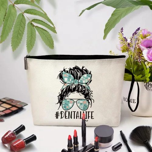 Miniatura 3 de ZHANTUONE La bolsa de cosméticos hecha de lona no solo es novedosa y única en diseño, sino que también es segura y práctica con una cremallera