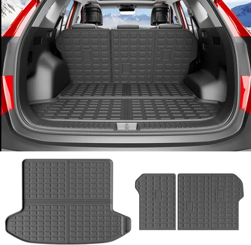 Miniatura 15 de xipoqix Alfombrilla de maletero con respaldo Compatible con forros de carga Jeep Cherokee 2019-2023 de TPE, protector de asiento trasero de repuesto
