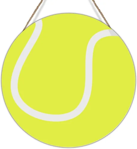 Letrero para puerta, pelota de tenis, placa de arte de madera, regalo de equipo deportivo, placa de madera, para amantes del tenis, decoración de A-3