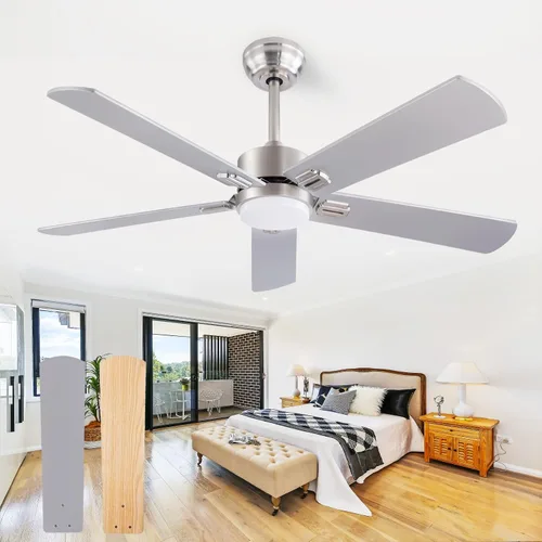 Miniatura 15 de QUTWOB - Ventilador de techo de 60 pulgadas con control remoto sin luces, moderno motor DC reversible para interiores y exteriores, ventiladores