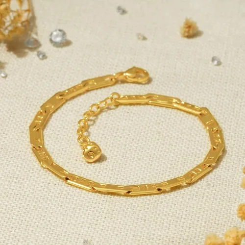 Miniatura 4 de BENEIGE Pulsera para mujer chapada en oro de 14 quilates, clip de papel satélite, bola ovalada, caja de cable, cadena de eslabones en capas