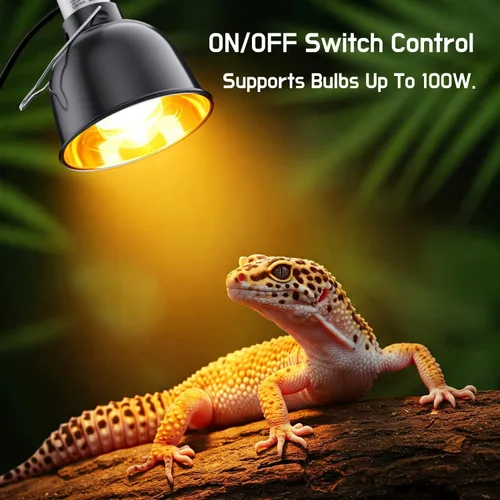 Miniatura 3 de Lámpara de reptil – Lámpara de cúpula de 5.5 pulgadas con enchufe de cerámica, lámpara de calor de reptiles para emisores de calor y bombillas