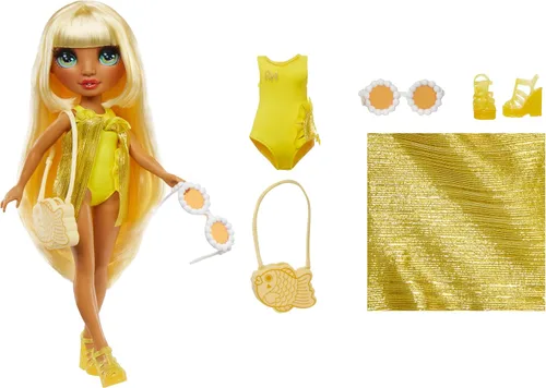 Miniatura 2 de Rainbow High Swim & Style Sunny - Muñeca de moda rubia amarilla de 11 pulgadas con envoltura brillante para estilo de más de 10 maneras, traje