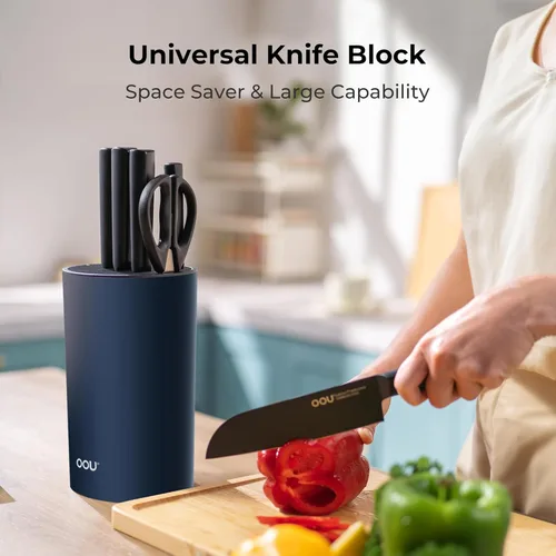 Miniatura 7 de OOU Soporte Universal para Bloque de Cuchillos - Almacenamiento Redondo para Cuchillos de Cocina, Diseño Único de Ranuras para Proteger