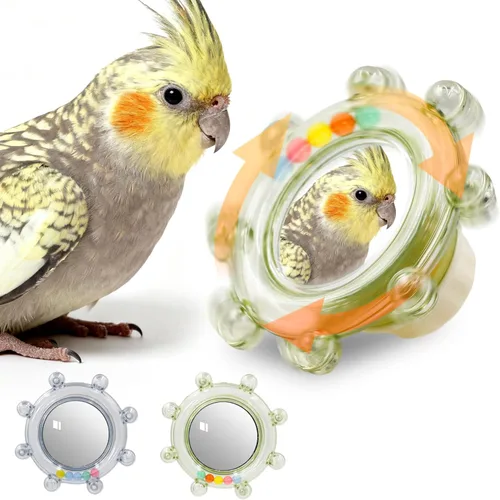 Miniatura 8 de Juguetes para periquitos, juguete de rueda colorida para periquitos, juguete interactivo con sonajero giratorio para loros, juguete para cacatúa
