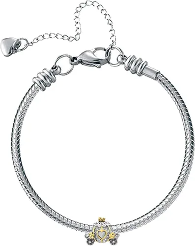 Miniatura 3 de KunBead Abalorio de carruaje de regalo de cumpleaños para mujeres y niñas, compatible con pulseras Pandora, Cobre, vidrio