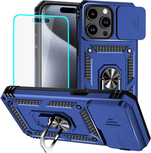 Miniatura 48 de HNHYGETE Funda para iPhone XR con protector de pantalla HD: [grado militar de 20 pies probada en caídas] Funda protectora para cámara deslizante a