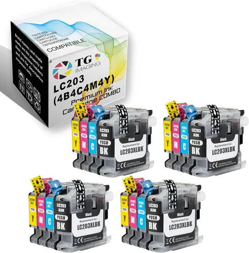 Cartucho de tinta compatible LC203XL de repuesto para Brother LC203 Ink LC201 LC203CL para impresora MFC-J460DW MFC-J480DW MFC-J680DW MFC-J880DW