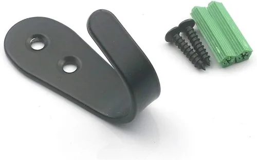 Miniatura 3 de Ganchos para puerta de pared, paquete de 8 perchas negras para chaquetas, montaje en pared, de acero inoxidable, gancho individual para bata, Negro
