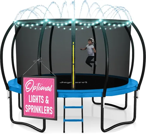 Miniatura 14 de JoyBerri Trampoline Outdoor - Upsurge ASTM Certified Safe 8Ft 10Ft 12Ft 14Ft 15Ft 16Ft Recreational Trampoline for Kids and Adults. Anti-Rust Negro