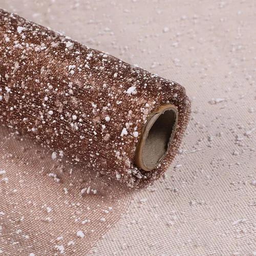 Miniatura 14 de Papel de Regalo de Flores de 19.7 pulgadas x 4 yardas, Malla de Hilo de Red con Puntos de Nieve para Empaque de Ramos de Florista para Fiestas DIY
