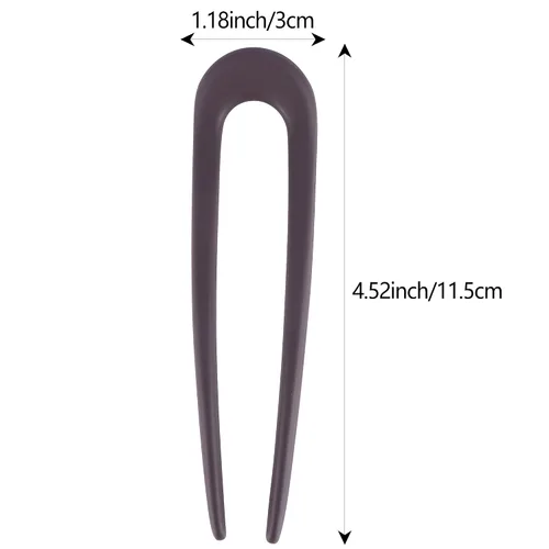Miniatura 4 de Chanaco 4 horquillas francesas para el cabello para mujer, horquilla para moños, horquilla en forma de U para peinar, palillos de plástico