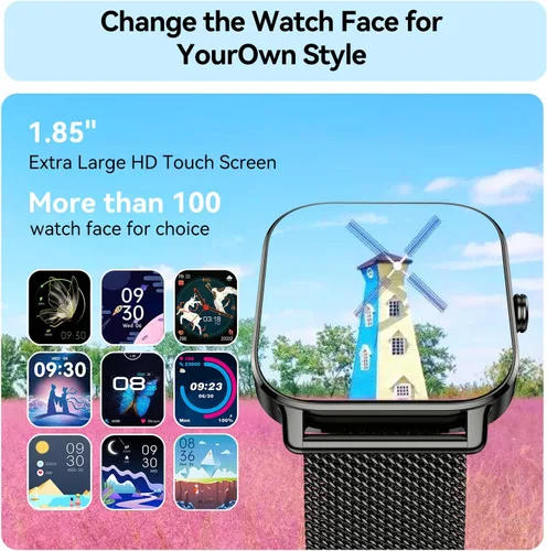 Miniatura 6 de Reloj inteligente para hombres y mujeres Fitness: resistente al agua, responder llamada, relojes digitales para hombre, podómetro, reloj inteligente