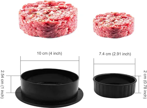 Miniatura 5 de TCAIRG - Molde para hamburguesas para hamburguesas de diferentes tamaños, funciona mejor para prensa de hamburguesas rellenas, deslizadores
