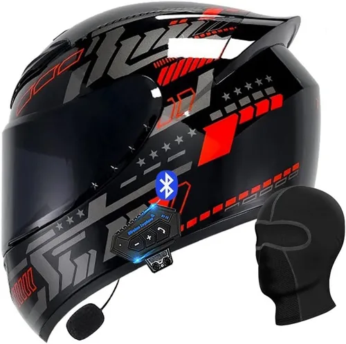 Miniatura 8 de Casco abatible con Bluetooth de cara completa para motocicleta, Bluetooth integrado, aprobado por DOT/ECE, múltiples rejillas de ventilación