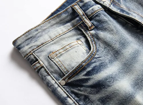 Miniatura 7 de OIIIO Jeans de ajuste regular y elásticos para hombre