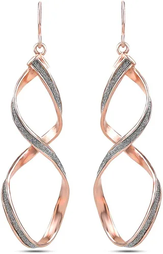 Miniatura 3 de LeCalla Aretes colgantes de plata de ley 925 ligeros y clásicos lineales para mujer