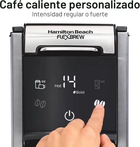 Miniatura 6 de Cafetera Hamilton Beach FlexBrew Advanced 4 en 1 de porción individual para café caliente y helado con depósito de agua removible de 45 oz., uso