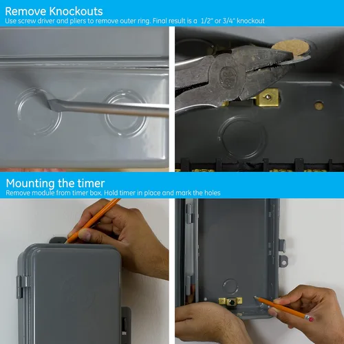 Miniatura 2 de GE Interruptor temporizador digital de piscina de 7 días, capacidad de carga de 2 HP 40 A, clasificación NEMA 3R para exteriores, reemplazo